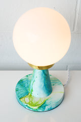Marbled Teal & Chartreuse Finn Lamp