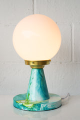 Marbled Teal & Chartreuse Finn Lamp