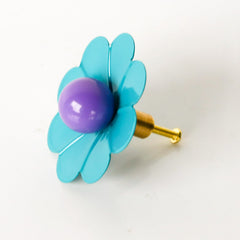 teal and purple funky retro cabinet knob