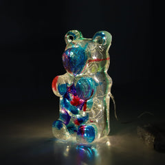 Teal, Purple, Pink Color Drip Nightlight Bear