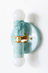 Teal & White Marbled Small Thalia Sconces