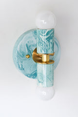 Teal & White Marbled Small Thalia Sconces