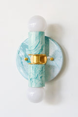 Teal & White Marbled Small Thalia Sconces
