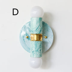 Teal & White Marbled Small Thalia Sconces