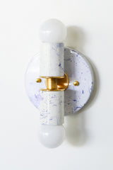 White & Lavender Marbled Small Thalia Sconces