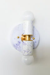 White & Lavender Marbled Small Thalia Sconces