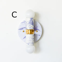 White & Lavender Marbled Small Thalia Sconces
