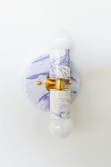 White & Lavender Marbled Small Thalia Sconces