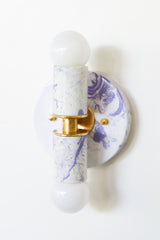 White & Lavender Marbled Small Thalia Sconces