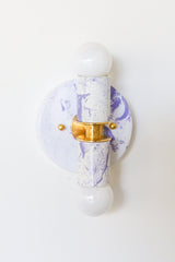 White & Lavender Marbled Small Thalia Sconces