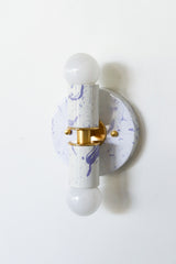 White & Lavender Marbled Small Thalia Sconces