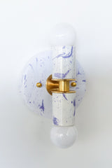 White & Lavender Marbled Small Thalia Sconces