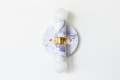 White & Lavender Marbled Small Thalia Sconces