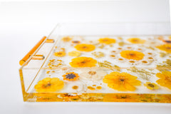 Yellow Floral Kaleidoscope Tray