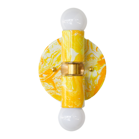 Yellow Marbled Small Thalia Sconce
