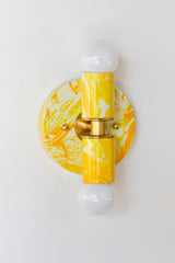 Yellow Marbled Small Thalia Sconce