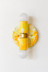 Yellow Marbled Small Thalia Sconce