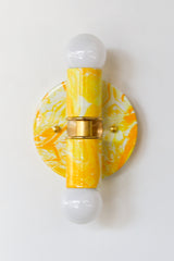 Yellow Marbled Small Thalia Sconce