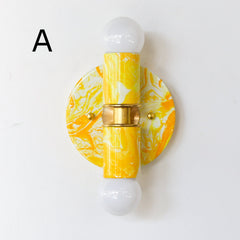 Yellow Marbled Small Thalia Sconce