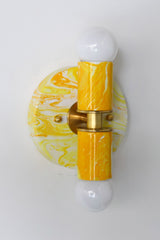 Yellow Marbled Small Thalia Sconce