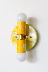 Yellow Marbled Small Thalia Sconce