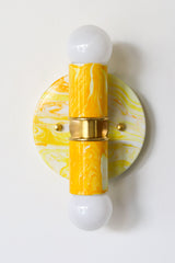 Yellow Marbled Small Thalia Sconce