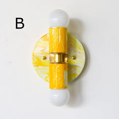 Yellow Marbled Small Thalia Sconce