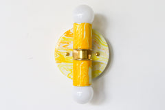 Yellow Marbled Small Thalia Sconce
