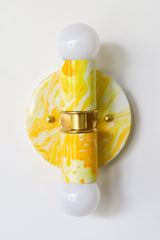Yellow Marbled Small Thalia Sconce