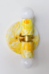 Yellow Marbled Small Thalia Sconce