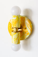Yellow Marbled Small Thalia Sconce