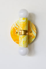 Yellow Marbled Small Thalia Sconce