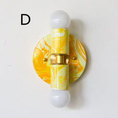 Yellow Marbled Small Thalia Sconce