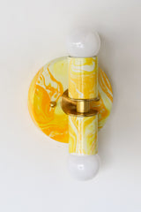 Yellow Marbled Small Thalia Sconce