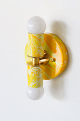 Yellow Marbled Small Thalia Sconce