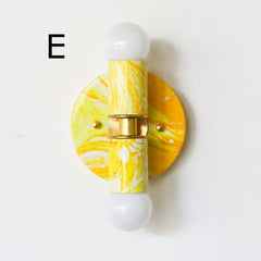 Yellow Marbled Small Thalia Sconce