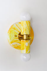 Yellow Marbled Small Thalia Sconce
