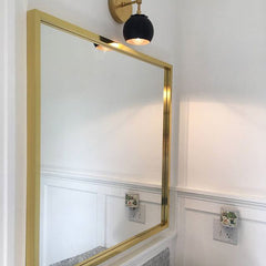 Black white brass bathroom sconce