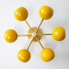 Mustard & Brass Loa Carousel flushmount light fixture