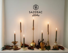 Brass & Onyx Seven Candle Holder Collection