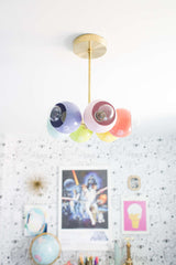 brass and rainbow chandelier arco lighting mid century design