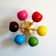 Rainbow sconce, rainbow flush mount ceiling light fixture, or small rainbow mid century modern style chandelier