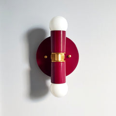 Black Cherry & Brass Thalia Sconce front view