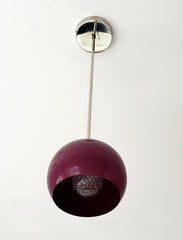 Maroon and Chrome midcentury inspired pendant light