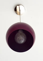 Maroon and Chrome midcentury inspired pendant light
