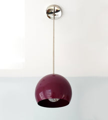 Maroon and Chrome midcentury inspired pendant light