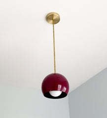 Brass and Black Cherry Modern Pendant light