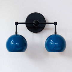 Denim Blue and Black mid century modern bathroom sconce