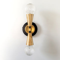 black and gold art deco geometric inspired wall lighting for bathroom renovations