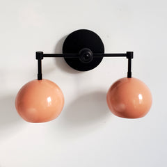 Double Loa Sconce with Peach Shades